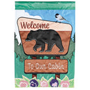Dicksons Magnolia Garden Welcome To Our Cabin Black Bear Green 18 x 13 Polyester Outdoor Garden Flag