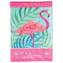 Dicksons Magnolia Garden Welcome Flamingo Pink 18 x 13 Polyester Outdoor Garden Flag