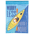 Dicksons Magnolia Garden Worry Less Paddle More Kayak Blue 18 x 13 Polyester Outdoor Garden Flag