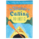 Dicksons Magnolia Garden The Water Is Calling And I Must Go Kayak Blue 18 x 13 Polyester Outdoor Garden Flag