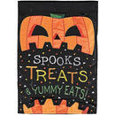 Dicksons Magnolia Garden Outdoor Flag Decoration For Garden, Yard, Or Walkway Standard 13 x 18, Weather Resistant Polyester, Spooky Treats and Yummy Eats