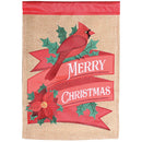 Dicksons Magnolia Garden Outdoor Flag Decoration For Garden, Yard, Or Walkway Standard 13 x 18, Weather Resistant Polyester, Cardinal Merry Christmas