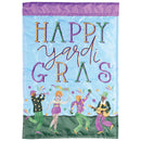 Dicksons Magnolia Garden Outdoor Flag Decoration For Garden, Yard, Or Walkway Standard 13 x 18, Weather Resistant Polyester, Happy Yardi Gras