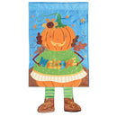 Dicksons Magnolia Garden Outdoor Flag Decoration For Garden, Yard, Or Walkway Standard 13 x 18, Weather Resistant Polyester, Crazy Leg Pumpkin Welcome