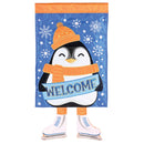 Dicksons Magnolia Garden Outdoor Flag Decoration For Garden, Yard, Or Walkway Standard 13 x 18, Weather Resistant Polyester, Crazy Leg Welcome Penguin