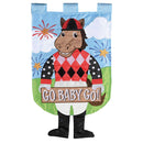 Dicksons Magnolia Garden Outdoor Flag Decoration For Garden, Yard, Or Walkway Standard 13 x 18, Weather Resistant Polyester, Crazy Leg Horse Go Baby Go