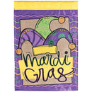 Dicksons Magnolia Garden Outdoor Flag Decoration For Garden, Yard, Or Walkway Standard 13 x 18, Weather Resistant Polyester, Jester Hat Mardi Gras