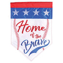 Dicksons Magnolia Garden Baseball 18 x 13 Inch Weather Resistant Polyester Outdoor Flag Decoration For Garden, Yard, Or Walkway, Red, White, & Blue, Home Of The Brave
