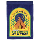 Dicksons Magnolia Garden 18 x 13 Inch Weather Resistant Polyester Outdoor Flag Decoration For Garden, Yard, Or Walkway, Blue & Yellow, One Campsite At A Time