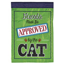 Dicksons Magnolia Garden Pet Pawprint 18 x 13 Inch Weather Resistant Polyester Outdoor Flag Decoration For Garden, Yard, Or Walkway, Green & Navy Blue, Guests Must Be Approved By Cat