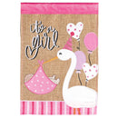 Dicksons Magnolia Garden Bundle of Joy 18 x 13 Inch Weather Resistant Polyester Outdoor Flag Decoration For Garden, Yard, Or Walkway, Pink, It's A Girl