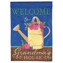 Dicksons Magnolia Garden 18 x 13 Inch Weather Resistant Polyester Outdoor Flag Decoration For Garden, Yard, Or Walkway, Blue and Yellow, Welcome To Grandma's House