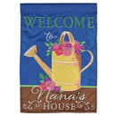 Dicksons Magnolia Garden 18 x 13 Inch Weather Resistant Polyester Outdoor Flag Decoration For Garden, Yard, Or Walkway, Blue and Yellow, Welcome To Nana's House