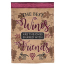 Dicksons Magnolia Garden 18 x 13 Inch Weather Resistant Polyester Outdoor Flag Decoration For Garden, Yard, Or Walkway, Maroon and Beige, Best Wines Are Shared With Friends