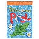 Dicksons Magnolia Garden 18 x 13 Inch Weather Resistant Polyester Outdoor Flag Decoration For Garden, Yard, Or Walkway, Colorful, Welcome To The Pool