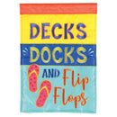 Dicksons Magnolia Garden 18 x 13 Inch Weather Resistant Polyester Outdoor Flag Decoration For Garden, Yard, Or Walkway, Blue, Yellow, & Pink Decks, Docks, and Flip Flops