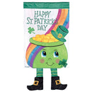 Dicksons Magnolia Garden Pot Of Gold Crazy Legs 18 x 13 Inch Weather Resistant Polyester Outdoor Flag Decoration For Garden, Yard, Or Walkway, Green and Gold Tone, Happy St. Patrick's Day