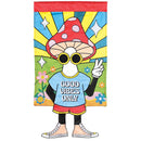 Dicksons Magnolia Garden Mushroom Peace Sign Crazy Legs 18 x 13 Inch Weather Resistant Polyester Outdoor Flag Decoration For Garden, Yard, Or Walkway, Red, Yellow, & Blue, Good Vibes Only