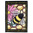 Dicksons Magnolia Garden 18 x 13 Inch Weather Resistant Polyester Outdoor Flag Decoration For Garden, Yard, Or Walkway, Black & Yellow, Bee Kind Bee Grateful