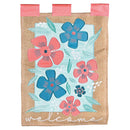 Dicksons Magnolia Garden Floral 18 x 13 Inch Weather Resistant Polyester Outdoor Flag Decoration For Garden, Yard, Or Walkway, Blue & Pink, Welcome