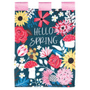 Dicksons Magnolia Garden Floral 18 x 13 Inch Weather Resistant Polyester Outdoor Flag Decoration For Garden, Yard, Or Walkway, Blue, Red, & Yellow, Hello Spring