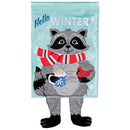 Dicksons Christmas Garden Flag, Outdoor Holiday Decoration, Double-Sided Seasonal Yard Banner Standard 13 x 18 Inch Polyester Snowflake Hello Winter Raccoon With Crazy Legs