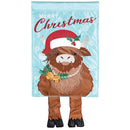Dicksons Christmas Garden Flag, Outdoor Holiday Decoration, Double-Sided Seasonal Yard Banner Standard 13 x 18 Inch Polyester Highland Cow With Santa Hat and Crazy Legs