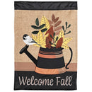 Dicksons Thanksgiving Garden Flag, Outdoor Fall Decoration, Double-Sided Seasonal Yard Banner Standard 13 x 18 Inch Polyester Leaves in Striped Watering Can