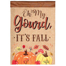 Dicksons Thanksgiving Garden Flag, Outdoor Fall Decoration, Double-Sided Seasonal Yard Banner Standard 13 x 18 Inch Polyester Burlap Oh My Gourd