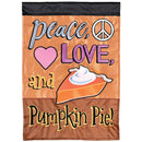 Dicksons Thanksgiving Garden Flag, Outdoor Fall Decoration, Double-Sided Seasonal Yard Banner Standard 13 x 18 Inch Polyester Peace Love Pumpkin Pie