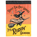 Dicksons Halloween Garden Flag, Outdoor Fall Decoration, Double-Sided Seasonal Yard Banner Standard 13 x 18 Inch Polyester Riding Season Witch on Broom