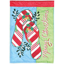Dicksons Coastal Christmas Garden Flag, Outdoor Holiday Decoration, Double-Sided Seasonal Yard Banner Standard 13 x 18 Inch Polyester Peppermint Flip Flops