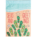 Dicksons Coastal Garden Flag, Outdoor Holiday Decoration, Double-Sided Seasonal Yard Banner Standard 13 x 18 Inch Polyester Flip Flop Christmas Tree Seas and Greetings