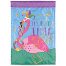 Dicksons Mardi Gras Garden Flag, Outdoor Seasonal Decoration, Double-Sided Yard Banner Standard 13 x 18 Inch Polyester Party Time Flamingo