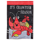 Dicksons Magnolia Garden 18 x 13 Inch Weather Resistant Polyester Outdoor Flag Decoration For Garden, Yard, Or Walkway, Red & Black, It's Crawfish Season