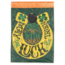 Dicksons Magnolia Garden Horseshoe Shamrock 18 x 13 Inch Weather Resistant Polyester Outdoor Flag Decoration For Garden, Yard, Or Walkway, Green & Yellow, Luck Of The Irish