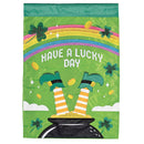 Dicksons Magnolia Garden Leprechaun Rainbow 18 x 13 Inch Weather Resistant Polyester Outdoor Flag Decoration For Garden, Yard, Or Walkway, Green & Gold Tone, Have A Lucky Day