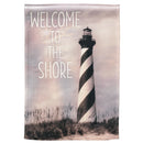 Magnolia Garden Welcome to Shore Lighthouse 30 x 44 Grey Polyester Outdoor Hanging Flag