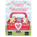 Magnolia Garden Happy Valentine's Dogs in Truck 30 x 44 Inch Polyester Garden Flag