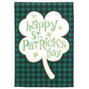 Magnolia Garden Happy St Patrick's Day Green Check Plaid 30 x 44 Inch Polyester Garden Flag
