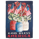 Magnolia Garden God Bless America Patriotic Jars 30 x 44 Inch Polyester Garden Flag