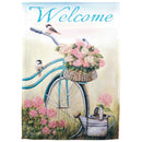 Magnolia Garden Welcome Old Bike Bouquet 30 x 44 Inch Polyester Garden Flag