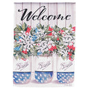 Dicksons Magnolia Garden Welcome Flowers Jars Red White Blue 44 x 30 Polyester Outdoor Garden Flag