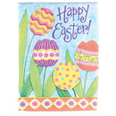 Dicksons Magnolia Garden Floral Tulips 44 x 30 Inch Weather Resistant Polyester Outdoor Flag Decoration For Garden, Yard, Or Walkway, Blue, Pink, & Yellow, Happy Easter