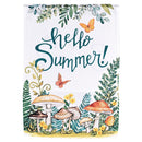 Dicksons Magnolia Garden Floral Mushrooms 44 x 30 Inch Weather Resistant Polyester Outdoor Flag Decoration For Garden, Yard, Or Walkway, Green & Yellow, Hello Summer