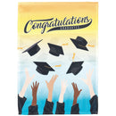 Magnolia Garden Congrats Graduates Cap Toss 13 x 19 Polyester Outdoor Hanging Flag