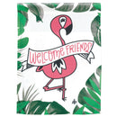 Magnolia Garden Welcome Friends Flamingo 13 x 19 White Polyester Outdoor Hanging Flag
