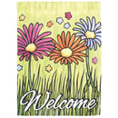 Magnolia Garden Welcome Colored Daisies 13 x 18 Inch Polyester Garden Flag
