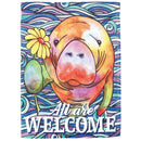 Magnolia Garden All Are Welcome Colored Manatee 13 x 18 Inch Polyester Garden Flag