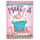 Magnolia Garden Make a Wish Cupcake with Candle 13 x 18 Inch Polyester Garden Flag